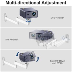 Foldable Projector Wall Ceiling Mount Bracket 360° Rotating 1/4″ Screw Universal