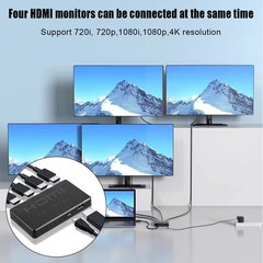 HDMI Splitter 1in4 Out 4K 1080P 4Port Amplifier Repeater For Multiple Displays