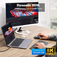 2.62ft 8K DisplayPort 1.4 Cable 8K@60Hz 4K@144Hz 2K@240Hz 32.4Gbps Braided DP