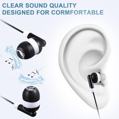 3.5mm In-ear Earbuds Headphones – Wired AUX Jack Earphone Stereo Great for Kids!