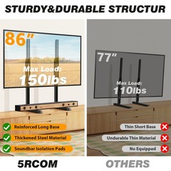 Universal Table Top TV Stand Base Height Adjustable for 37 to 86 in LCD LED TVs