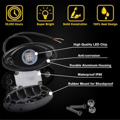 4 Pods Blue LED Rock Light Lights Fit Jeep Off Road Truck Car ATV Under Body