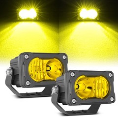 2x 3″ LED Pods Light Bar Amber Yellow Fog Lamp Offroad Driving Pod Truck ATV UTV