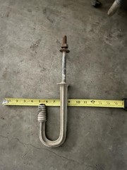 Vintage Cast Iron Telephone Pole Insulator Bracket J‑Hook -Rustic Industrial