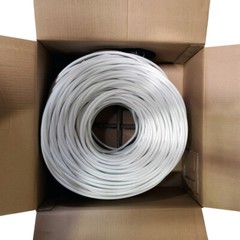 RG6 Quad Shield Coaxial Cable 18 AWG 500ft Bulk Coax Satellite TV White