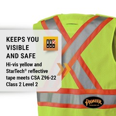 Pioneer Hi-Vis Safety Vest – StarTech Reflective Tape – Snap Break Away, Breatha