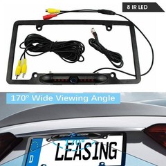Car Backup Camera License Plate Frame Rear View Parking Kit+4.3″ Monitor Bracket