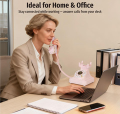 Bluetooth Retro Home Phone Speakerphone Black White Pink Hands-Free