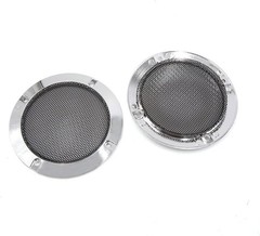Car Subwoofer Mesh Cover Pack of 2 4 Inch Chrome Plating Metal Plastic