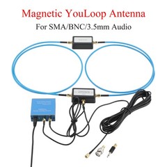 YouLoop Magnetic Loop Antenna 250mW SMA with SMA to 3.5mm&SMA to BNC Adapters