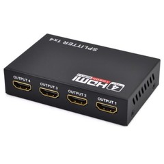 4 Port 1 x 4 HDMI Splitter AV HUB 1080P HD Amplifier HDTV Box + Power Supply US