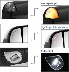 2009-2018 Ram 1500 2010-2018 2500 3500 Towing Mirrors Pair–Compatible