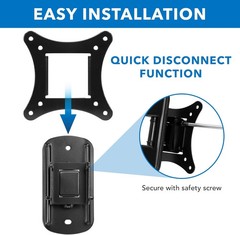 Mount-It! Small TV Monitor Wall Mount Swivel and Tilt VESA Wall (weight 44 Ibs)