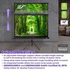 Tripod B, 50-INCH 1:1, Lightweight Pull Up Foldable Stand, Manual, Movie Home…