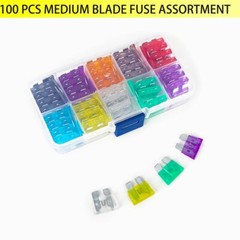 100pcs Car Automotive Medium Standard Fuses Auto Blade Fuse Assortment Kit APM