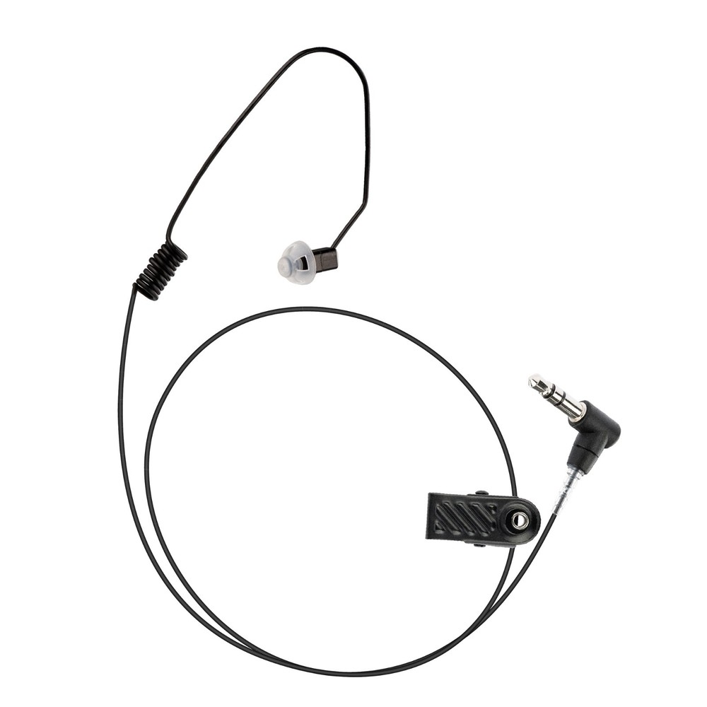 Black Listen-Only Earpiece 3.5mm Speaker Mic PTT Control HD Balanced Armature