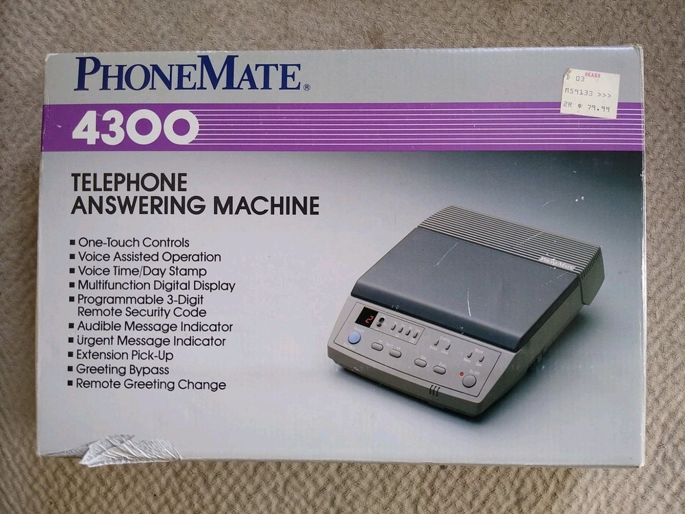 Vintage PHONEMATE 4300 Dual Tape Telephone Answering Machine 1990 – Works