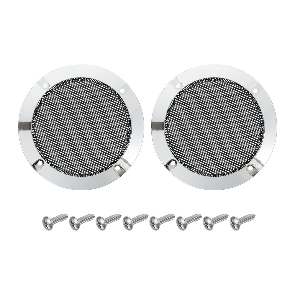 2PCS 4″ Black Speaker Grill Mesh Metal Woofer Guard Protector Dust Cover Bright
