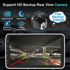 Android Auto Single 1 DIN 10.1″ Car Stereo GPS Radio Floating QLED Screen+Camera