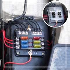 6 Way 12V 24V Auto Car Power Distribution Blade Fuse Holder Box Block Panel