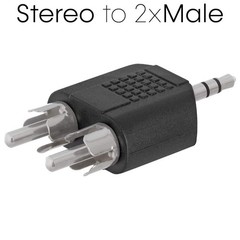 3.5mm to 2 RCA Adapter Stereo 3.5mm Adapter Mono AUX to RCA Converter Splitter