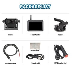 EWAY Wireless WiFi 1 Backup Camera, 1X Camera with 5 Inch Monitor