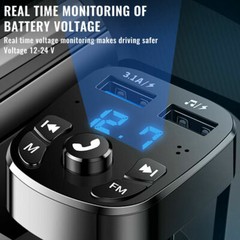 Bluetooth 5.0 Car Wireless FM Transmitter Adapter 2USB PD Charger AUX Hands-Free