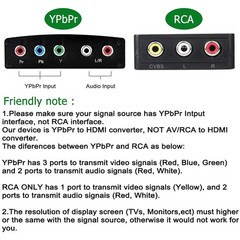 YPbPr to HDMI Converter Component to HDMI RGB to HDMI Converter Video Adapter