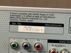 Panasonic DMR-ES35V VHS DVD Recorder Combo VCR Player Tested *Parts/Repair*