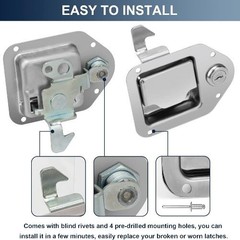1 Count Truck Tool Box Latch Replacement Stainless Steel Toolbox 4.3″L x 3.3″W