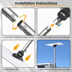 Starlink Pole Mount for Gen 3,RV Mount Kit Features a Durable1.5” Diameter Pole