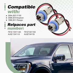 2 Set Rear License Plate Light Socket with Wiring Plug Harness for 2004-2021