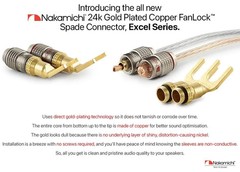 FanLock Excel Series 24k Gold Plated Spade Connector Banana Plug 10 AWG 18 A…