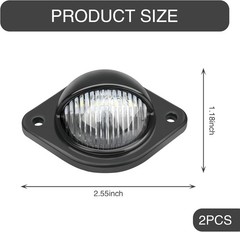 2 PCS Car LED License Plate Light, ABS Waterproof and Shockproof 6500K High-brig