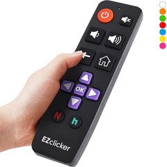 Universal Big Button Remote for Roku TVs – Easy to Use, Not for Stick/Box, Black