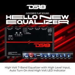 DS18 EQX7PRO Car Stereo Equalizer/Crossover High Volt 7-Band Auto Turn On