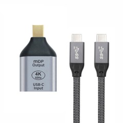 100W Cable USB-C Type C Female Source to Mini Displayport DP Sink HDTV Adapter