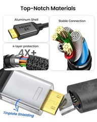 8K 4K Mini HDMI to HDMI Adapter 2.1, [8K@60Hz,4K@240Hz 144Hz 120Hz] Mini HDMI…