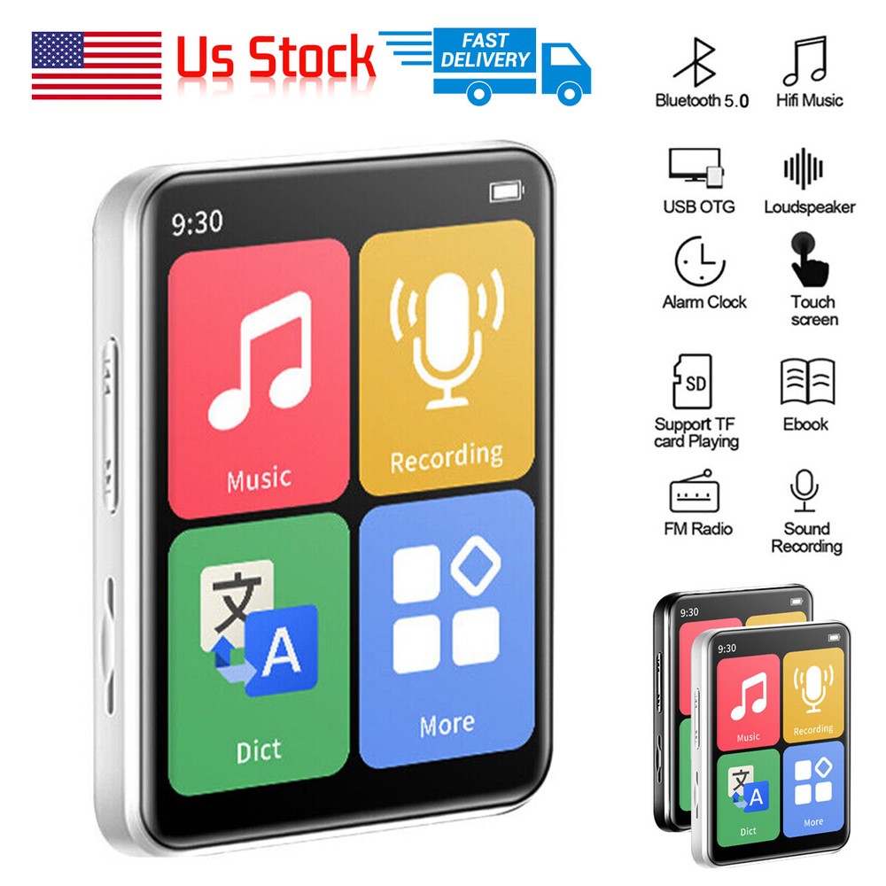 Support 128G MP3 Player Bluetooth HiFi Lossless Sound Music Recorder FM Radio US
