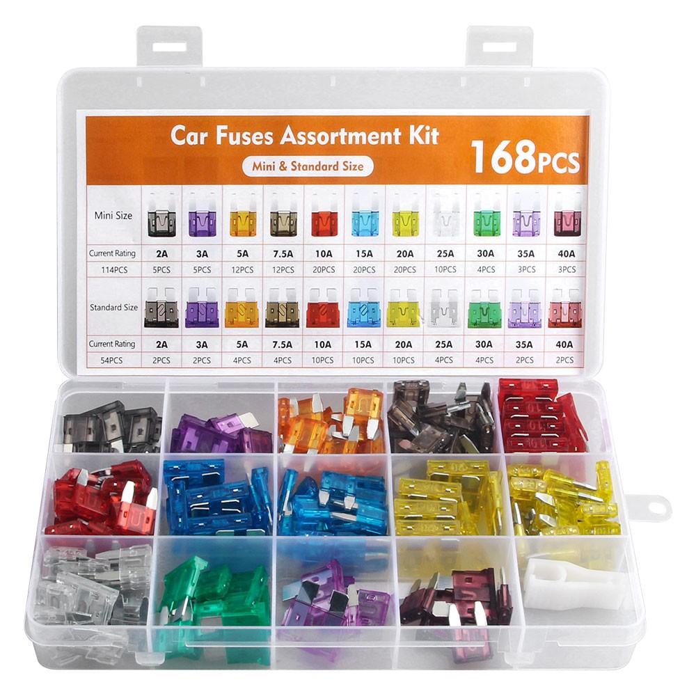168X Car Blade Fuse Assortment Assorted Kit Blade Set Auto Truck Automotive