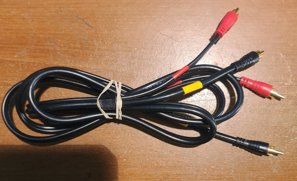 2 RCA Male to 2 RCA Male Component Audio Video Cable – 6 Ft Red/Black