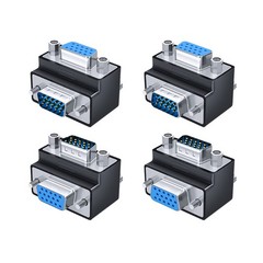 VGA Adapter – SVGA D-Sub 15 Pin, M/F, 90° Right Angle Connector for Monitors