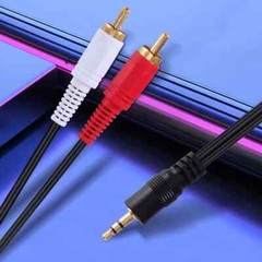 3.5mm to RCA Cable 2RCA to 3.5mm 2-RCA to AUX Cord Adapter Stereo Audio Y-Cable