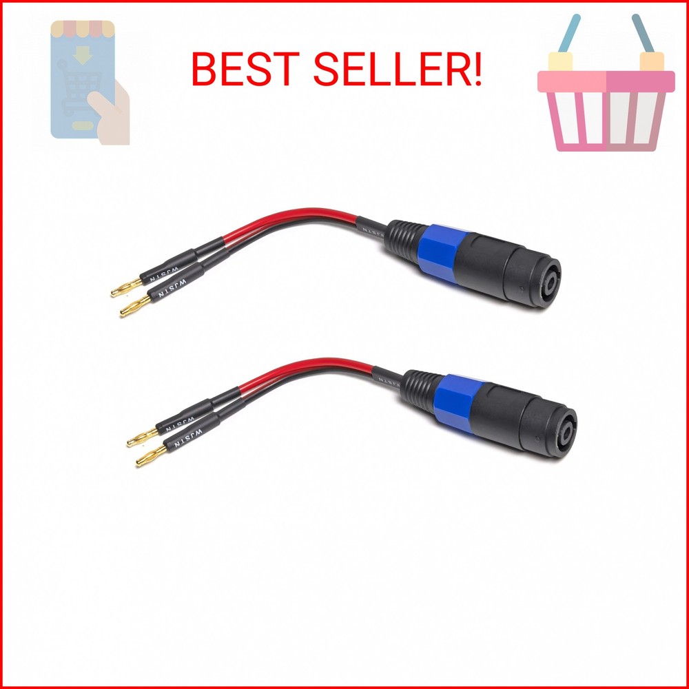 WJSTN Banana Plugs to speakon Speaker Adapter Cablespeakon to Banana Plug Cable