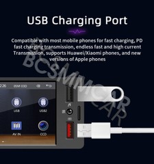 1 Din Stereo Car Radio Player Mirror link Audio AUX USB For CarPlay Android Auto
