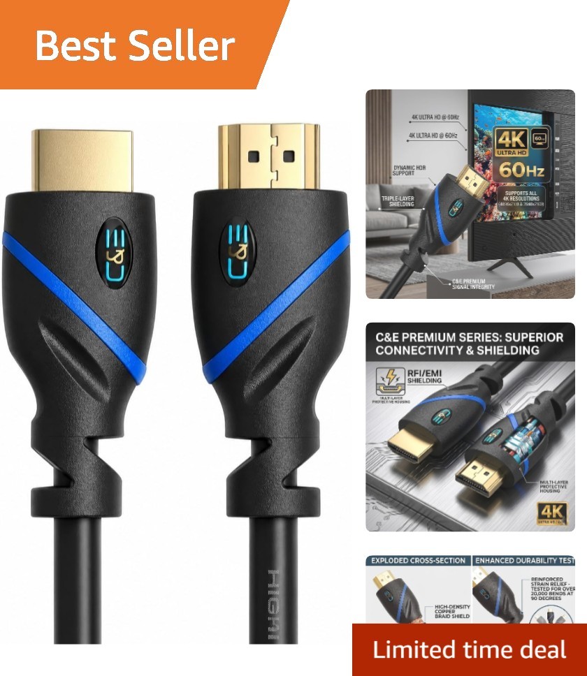 3 ft HDMI Cables – Supports 4K, 3D, & Audio Return Channel – 3 Pack