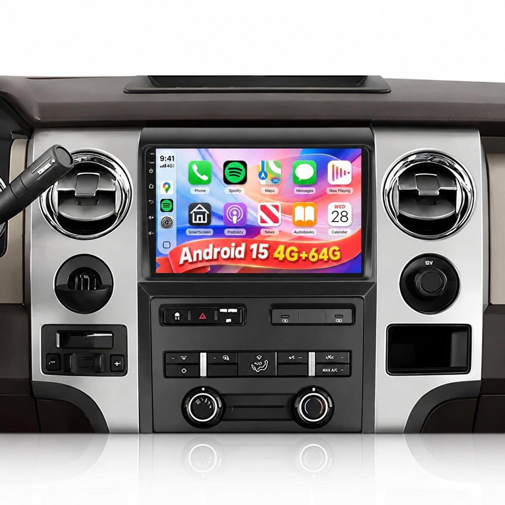 9″ Touch Wireless Carplay Android Auto Stereo for 2009-2012 Ford F150 SVT Raptor