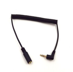3Ft Black Gold Plated AUX Coiled Cable – Max Sound Conductivity, Minimal Tangles