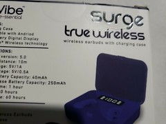 SURGE True Wireless Earbuds with Charging Case 10 Hours Play Time Free S&H