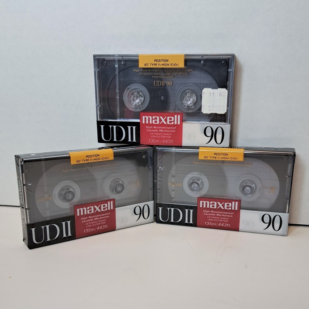 MAXELL UD II 90 Type II High CrO2 Vintage JAPAN Cassette Lot Of 3 Tapes Sealed